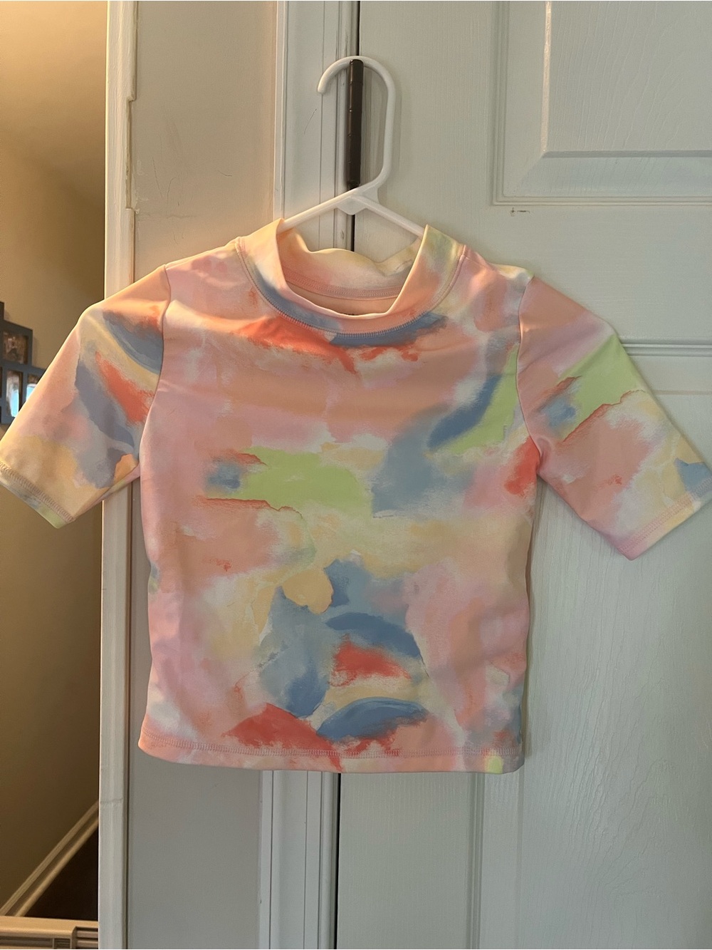 Carter's Pastel Tie-Dye Rash Guard Bathing Suit Girls 10 in Pink, Blue and Coral